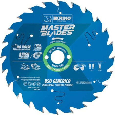 LAMA CIRCOLARE X LEGNO MASTER BLADES KRINO - MM 250X30 DENTI 40 - 1 pezzo