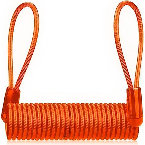 1 Câble de rappel, Acier revêtu PVC, 1,5 m, 4 mm, Orange, Pour moto, scooter, vélo (1/5)