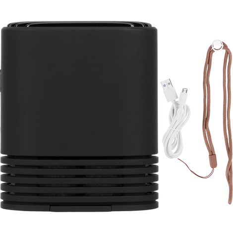 Purificateur d'air ioniseur négatif rechargeable USB à porter autour du cou, élimination du formaldéhyde PM2.5, noir (1/5)