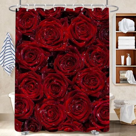 Rideau douche imperméable polyester 180x180 avec œillets bâche de douche pour salle de bain moderne (1/5)