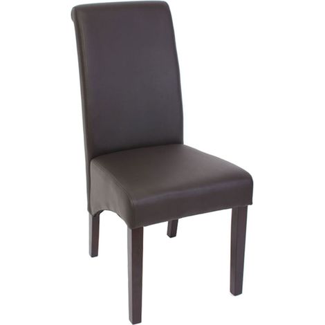 6x chaise salle à manger M37 - similicuir mat, marron, pieds foncés (1/5)