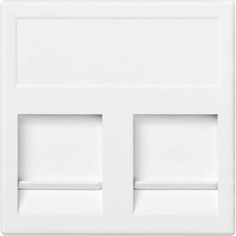 Placa K45 V-D guardapolvo con 2 conectores AMP/KRONE blanco SIMON KB76/9