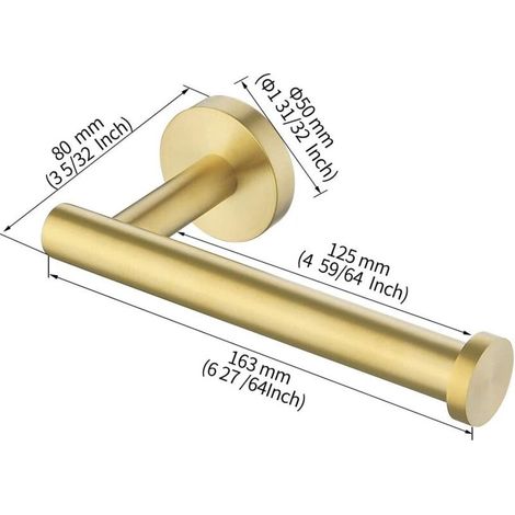 Supporto per Rotolo di Carta Igienica da Parete Bagni in Acciaio Inossidabile 304 e Ottone Finitura Satinata (1/3)