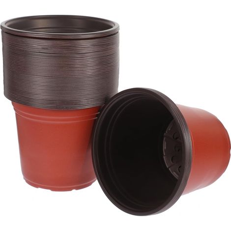 Lot de 50 Pots de Pépinière en PP Bicolore, Diamètre 12 Cm, avec Trous de Drainage, Pots pour Plantes D’intérieur et Jardinage, Fournitures de Jardinage pour Semis et Succulentes (1/5)