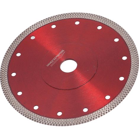 Lame de scie ultra-mince en acier allié au manganèse 65, diamant rouge, tranchante pour la porcelaine et le granit, 18 cm (7,1 po) (1/5)