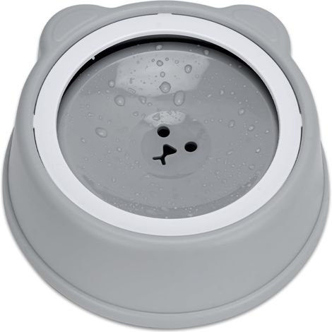 Gamelle d'eau pour Chien avec Disque Flottant,1,5 L,Anti débordement,Anti étouffement,sans déversement,pour Chien,Chat,Chiot,Chaton (Bleu Ciel) (Gris) (1/5)