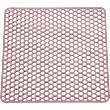 Tapis d'évier antidérapant, tapis égouttoir en silicone résistant à la chaleur, sans BPA, séchage rapide, facile à nettoyer, idéal pour protéger l'évier et les placards de la cuisine. (1/5)