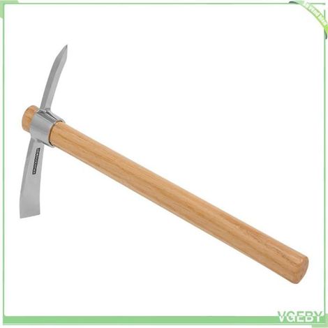 Pioche multifonctionnelle de camping - FAFEICY - Détachable - Acier inoxydable - Manche bois 38 cm - 370 g (1/5)