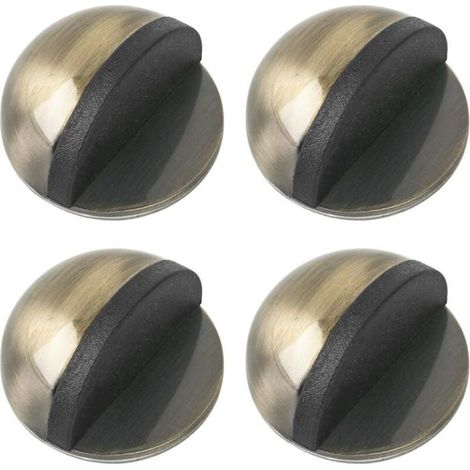 Lot de 4 butoirs de porte autocollants en acier inoxydable - Butoirs de porte de sol - Butoirs muraux pour tous les sols durs - Po (1/4)