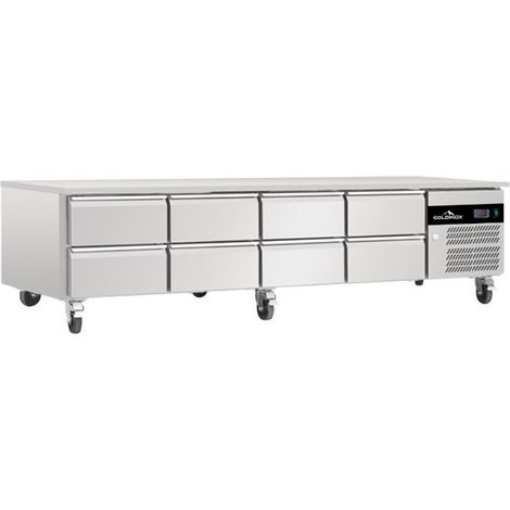 Soubassement réfrigérée Tropicalisée 8 tiroirs (8 x GN 1/1) PREMIUM - GOLDINOX