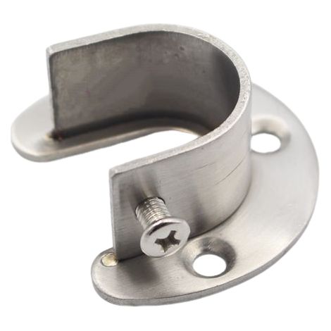 Anneau de retenue en acier inoxydable, anneau de retenue de tringle à rideaux en acier inoxydable à base ouverte (32 mm) avec [vis d'expansion blanche] (1/4)