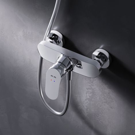 AM.PM Mitigeur Douche Chrome Robinet Douche Main Monté Mur pour Salle de Bains Mélangeur Douche en Laiton (1/2)