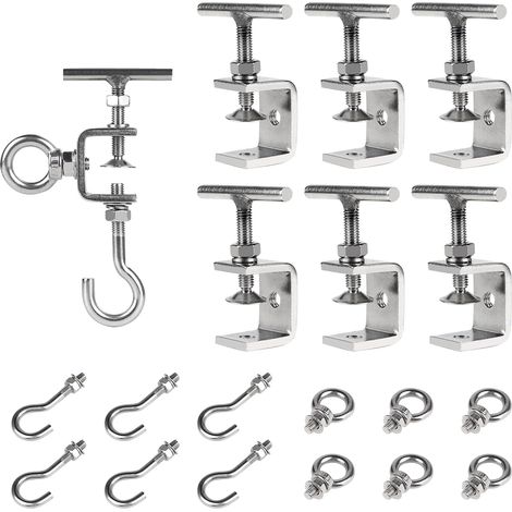 6 Pièces Serre-Joints en C Acier Inox 30MM Support de Fixation en C Robustes Pince de Fixation Super C Pinces en C 0-25mm Réglable Ouvertures de Mâchoire pour Travaux du Bois Soudage Menuiserie