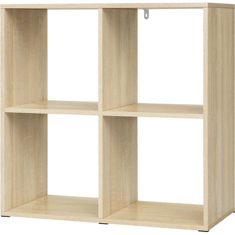 WOLTU Estantería de muebles Cubes Librería moderna 4 cubos Roble claro