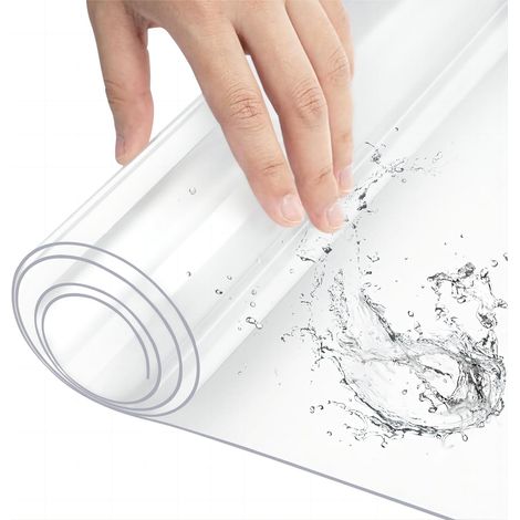 Woltu – Nappe transparente imperméable en PVC 1mm – Protection pour table 100x200cm – Anti-rayure et anti-corrosion – Facile à nettoyer