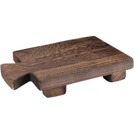 Porte-savon rectangulaire en bois sur pied, avec plateau pour shampoing et support à savon. (1/5)