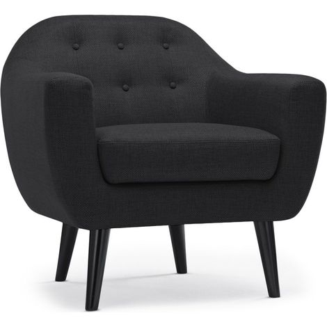 Fauteuil scandinave Fidelio Tissu Noir (1/5)