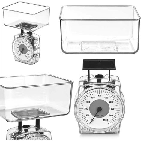 Balance de Cuisine – Balance Mécanique avec Récipient 400 ml – Bol Rectangulaire Transparent – Pesée Précise (1/5)