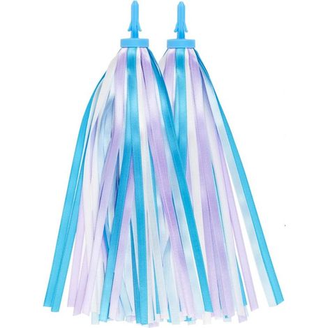 Pièces - 27 cm - Rubans de guidon - Flammes de guidon - Couleur - Polyester et plastique - Flammes de guidon de vélo - Poignées avec pompons pour vélos et trottinettes - Décoration de vélo - Décoratio (1/5)