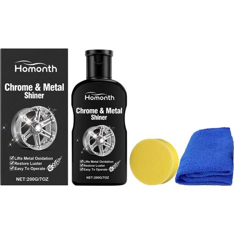 Metallpolierpaste zur Reinigung von Felgen und Metallteilen, zur Entfernung von Oberflächenoxidation und als Pflegepolitur – 200 g + Schwamm + Tuch -- DTEKGAZ (1/5)