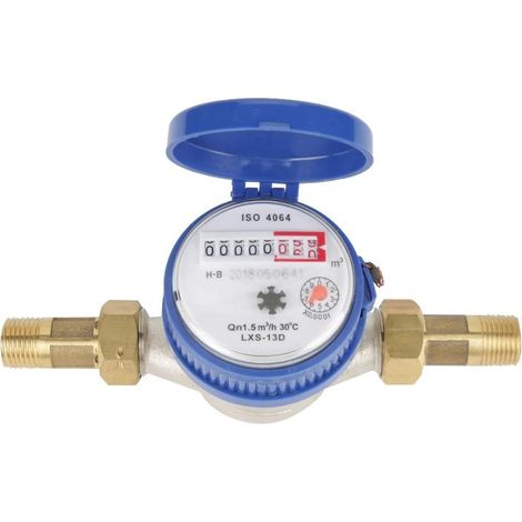 Compteur d'eau 1/2 - Raccord au Froide avec Fonction de Rotation arbitraire de raccords pour l'utilisation à la Maison de Jardin 15mm (1/5)
