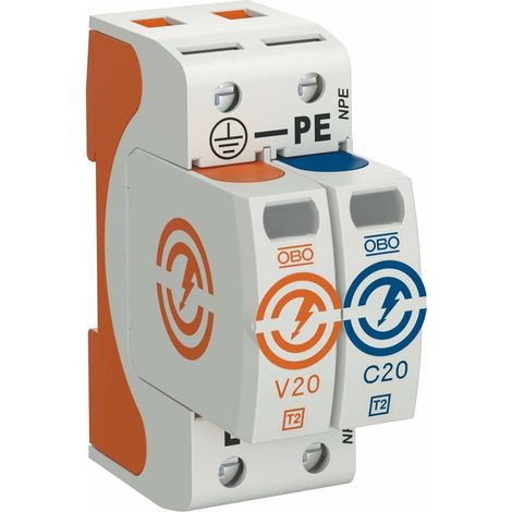 Limiteur de surtension obo V20-1+NPE-280 modulaire UL 94 V-0 (1/2)