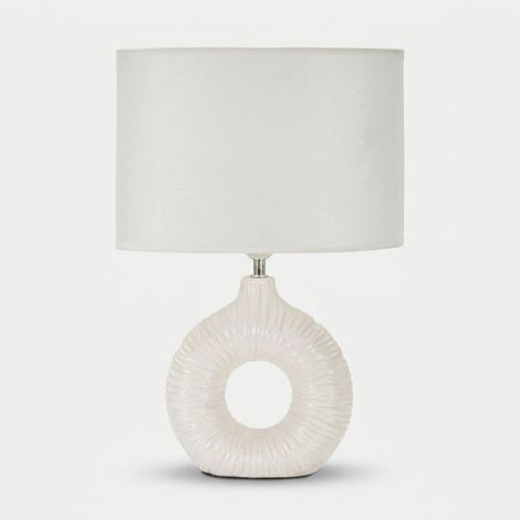 Lámpara de mesa de cerámica con pantalla Seta - Blanco (1/4)
