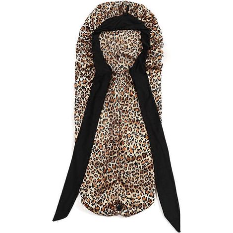 Schlafmütze für Damen mit langem Zopf, Leopardenmuster (1/5)