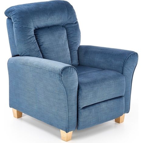 Sillón reclinable Houston 848, Azul + Haya, 76x90x90cm, Tapiz