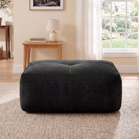 Pouf Hamlet in velluto a coste - Nero WL (1/5)