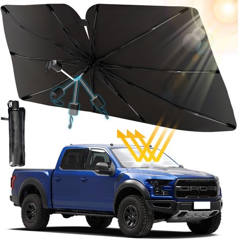 Pare Soleil Voiture Pare Brise avant 14079cm, Pare-soleils pour Pare-brise avant Auto Rotation à 360° Pliable, Parapluie Soleil Protection UV & Blocage de Chaleur, pour Plupart des Véhicules