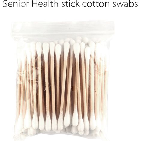 Lot de 80 bâtonnets ouatés double extrémité en coton de haute qualité, bois hygiénique pour nettoyage des oreilles, maquillage et soins cosmétiques. (1/5)