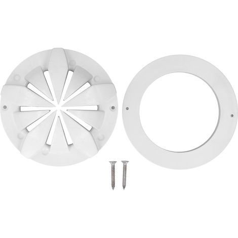 Bonde de piscine PVC blanc rond, plaque de vidange pour piscine, spa et salle de bain, accessoires de drainage. (1/5)