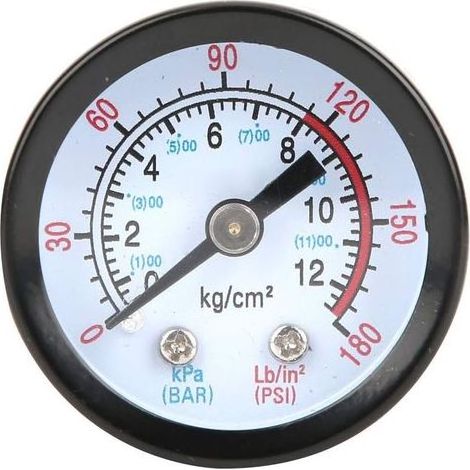 Compteur de pression, manomètre de compresseur d'air Y40 Iron Shell Instrument de mesure de pression mètre noir (1/4)