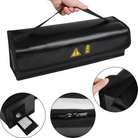 Sacoche pour batterie de vélo électrique - Grande capacité - Sacoche ignifugée pour batterie au lithium - Convient pour charger et ranger les batteries de vélos électriques (49,5 x 15 x 15 cm) (1/5)