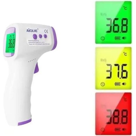 HOXILEELEOthermomètre front-end, Misura dalla parte Frontale, Lettura Codice a Colori, LCD, Allarme, Febbre, Funzione di Memoria-LAN (1/5)