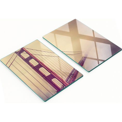 Taglieri decorativi in vetro con motivo Ponte di San Francisco, 2x40x52 cm (1/5)