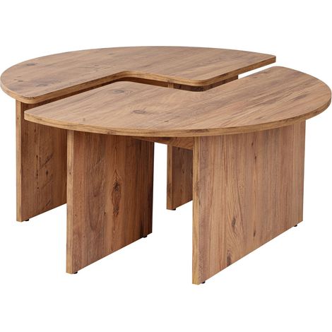 Couchtisch - MOIRA - Rund - Atlantik-Kiefer - 90 x 90 x 41 cm (1/5)