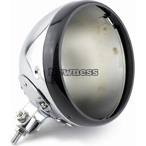 Phare avant universel pour moto, montage inférieur, 7 pouces, cache-phare LED, boîtier pour Harley Custom, noir/chrome - Couleurs mélangées, 1 pièce (1/4)