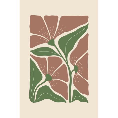 Tableau sur toile fleurs abstraites 30x45 cm - Impression sur Toile Murale Décorative - Image imprimée en HD sur Toile - Toile sur Châssis en Bois FSC - Fabriqué en France