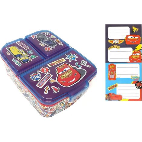 Brotdose Kinder Lunchbox Fächer BPAfrei Namensaufkleber Cars (1/5)