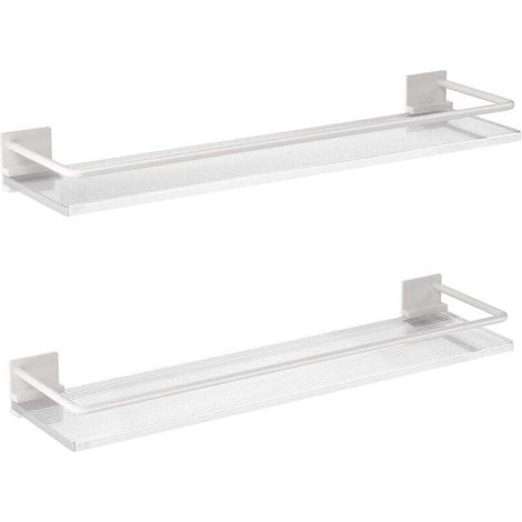 Schweberegale aus Acryl fürs Badezimmer – 2er-Set, Wandregale geeignet für WC, Küche, Waschküche, Landhaus, zur Aufbewahrung/Dekoration (Weiß) – Crezuo