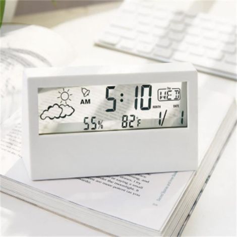 Horloge électronique - Minimaliste - Taille 13.3x7.3x3CM - Couleur Blanc - Style Scandinave (1/3)