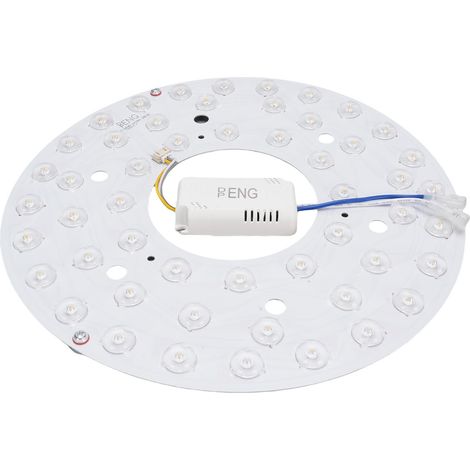 Panneau de remplacement pour éclairage de ventilateur de plafond 270 mm, magnétique, 3CCT, 3000 K, 4200 K, 6500 K, dimmable, LED 24 W, kit de conversion (1/5)