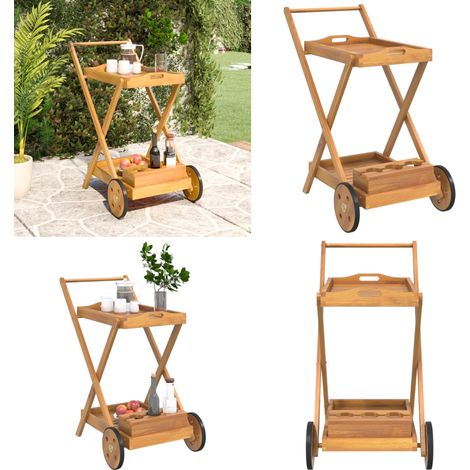 Teewagen 54x87x90 cm Massivholz Akazie - Teewagen - Holzküche - Servierwagen - Esstisch - Barwagen - Home & Living (1/5)