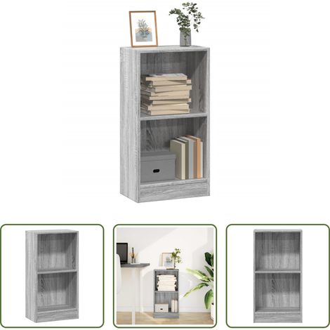 Bücherregal Holz -  Bücherregal Grau Sonoma 40x24x76 cm Holzwerkstoff