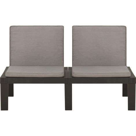 Maison Exclusive - Panchina da Giardino con Cuscino in Plastica Grigia