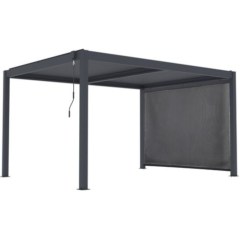 Bioklimatische Pergola mit Led und Markise aus Aluminium "Windsor premium" - 3 x 4 m - Grau (1/5)