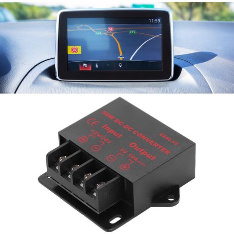 Convertisseur de Tension DC 24V/12V vers 5V 10A pour Moteur, Enregistreur et Appareils Électroniques