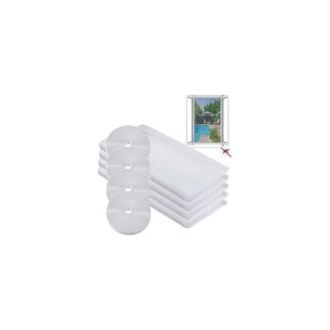 Moustiquaire Fenêtre Filet, Filet Écran Insecte, Moustiquaires de Fenêtres avec 4 Rouleaux Ruban Adhésif Rideau Fenêtre AntiInsectes AntiMpustiques Bug Moustique Protecteur Filet, 1.3 M×1.5M